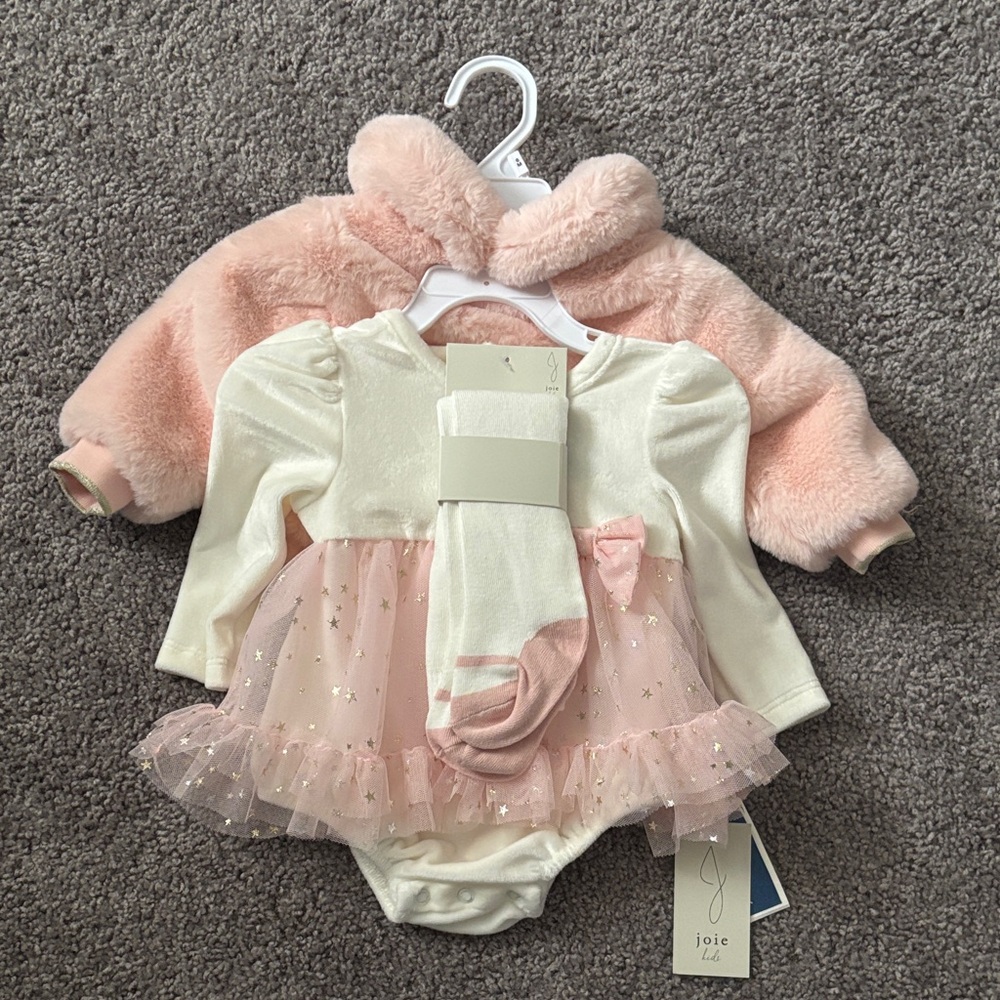 Pink and Cream Baby Outfit Set - NWT